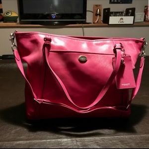 Coach large dark hot pink bag